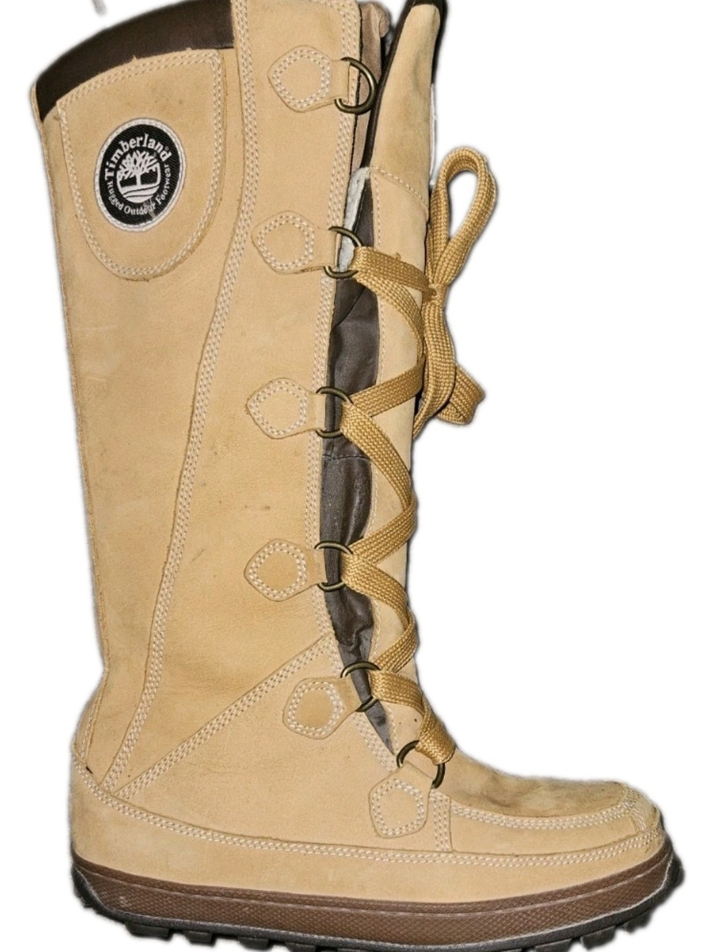 VTG Timberland 16" Mukluk Waterproof Boots Tan Suede Women's Size 8 BRAND NEW